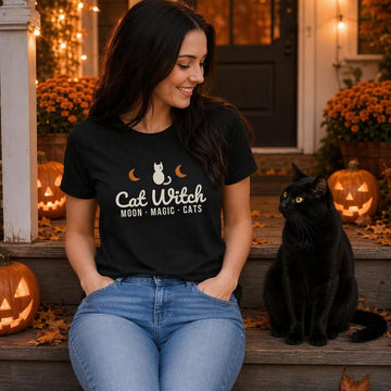 Cat Witch Halloween Shirt