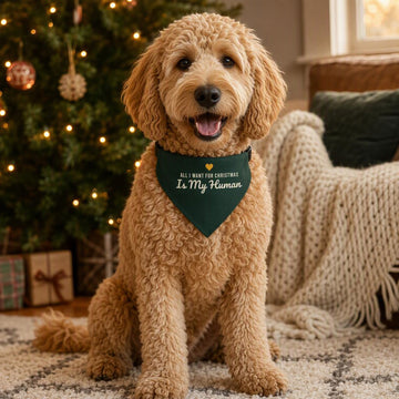 All I Want for Christmas Is My Human Pet Bandana (Forest Green)