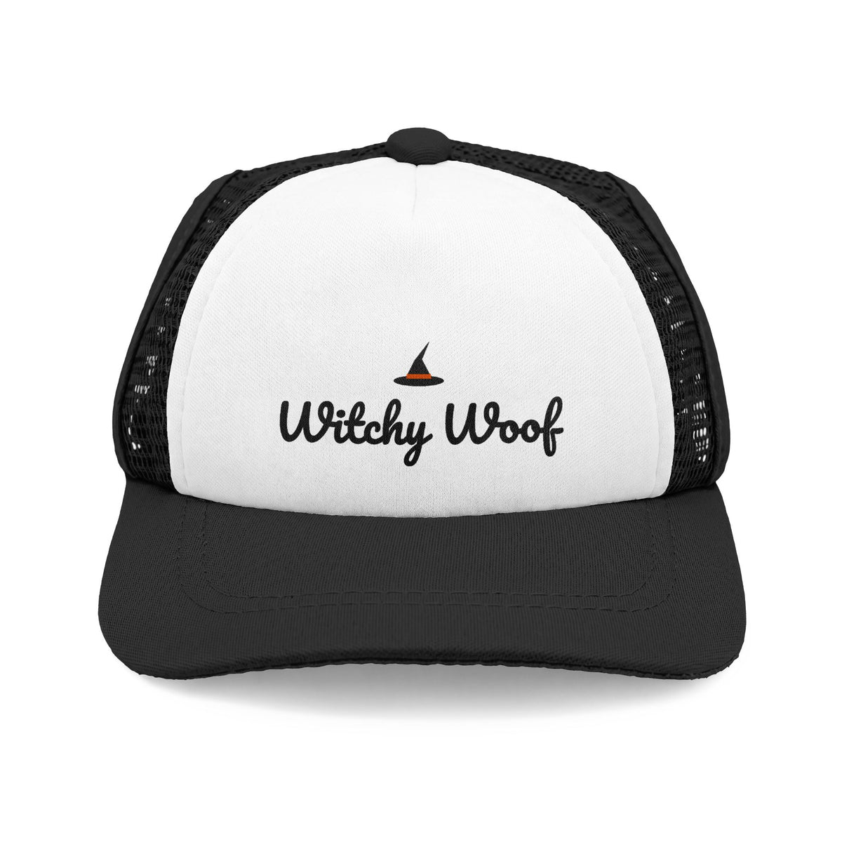 Witchy Woof Dog Trucker Hat · Matching Pet Trucker Hat · Paw Crew