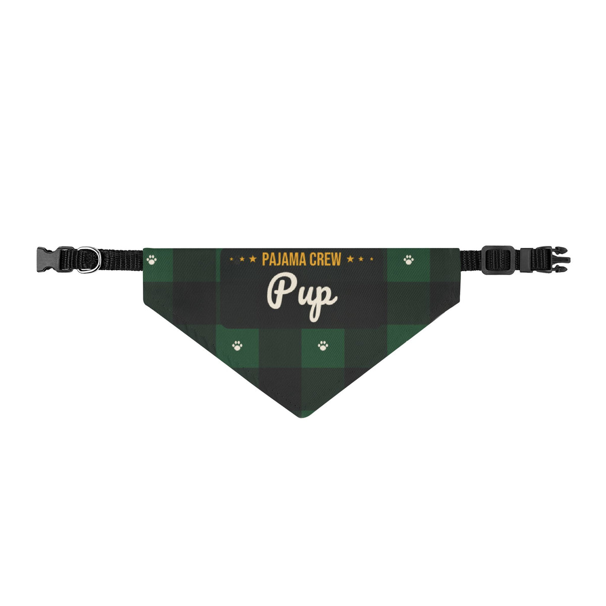 Pajama Crew Pup Dog Bandana (Green Buffalo Plaid) · Matching Christmas Pajamas · Paw Crew