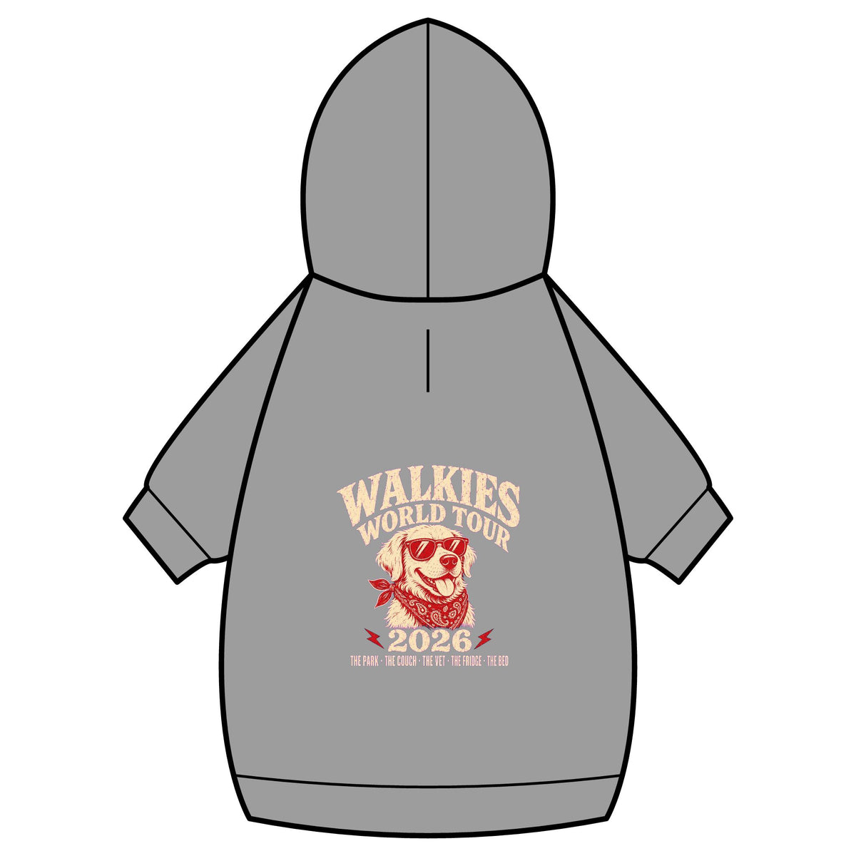 Walkies World Tour Dog Hoodie · Paw Crew Club Streetwear