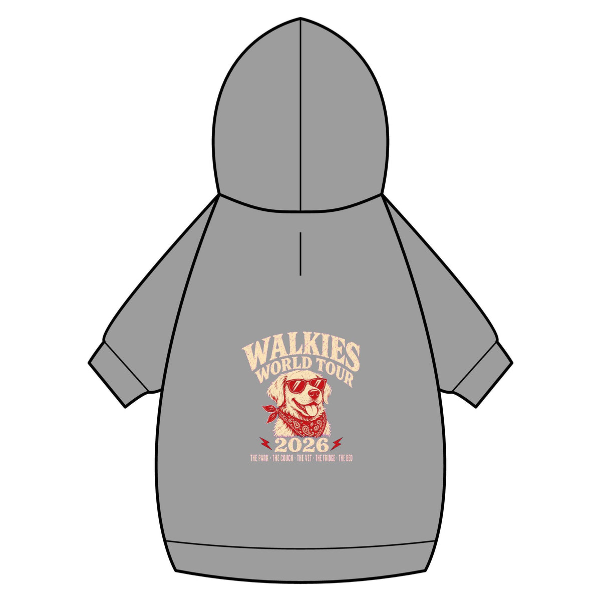 Walkies World Tour Dog Hoodie · Paw Crew Club Streetwear