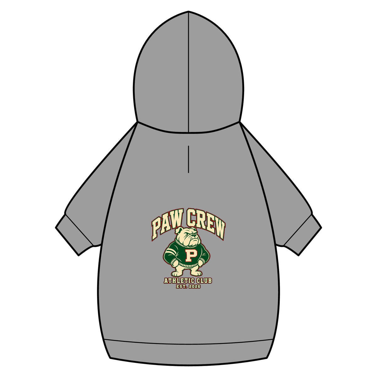 Paw Crew Athletic Club Dog Hoodie · Paw Crew Club Streetwear