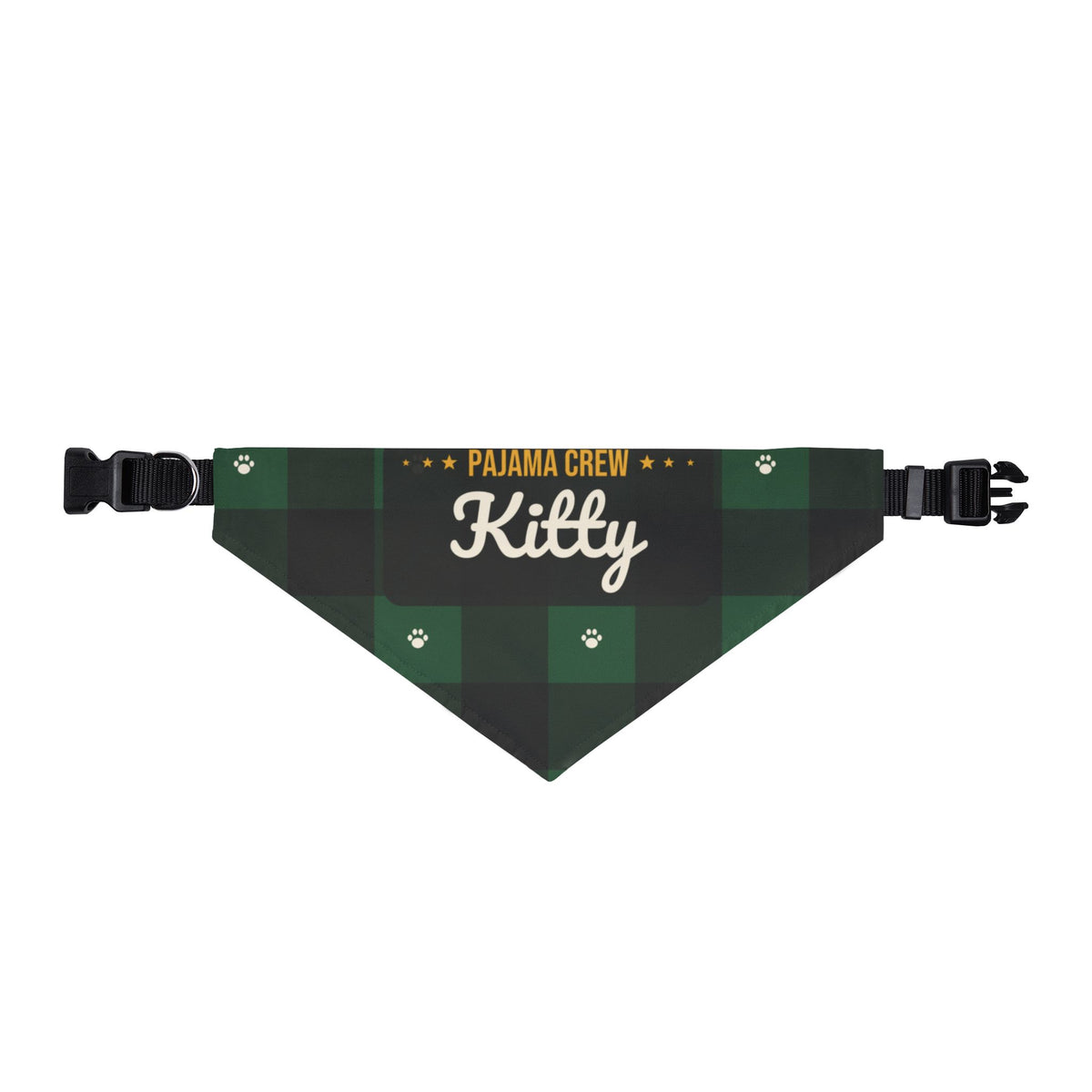 Pajama Crew Kitty Cat Bandana (Green Buffalo Plaid) · Matching Christmas Pajamas · Paw Crew
