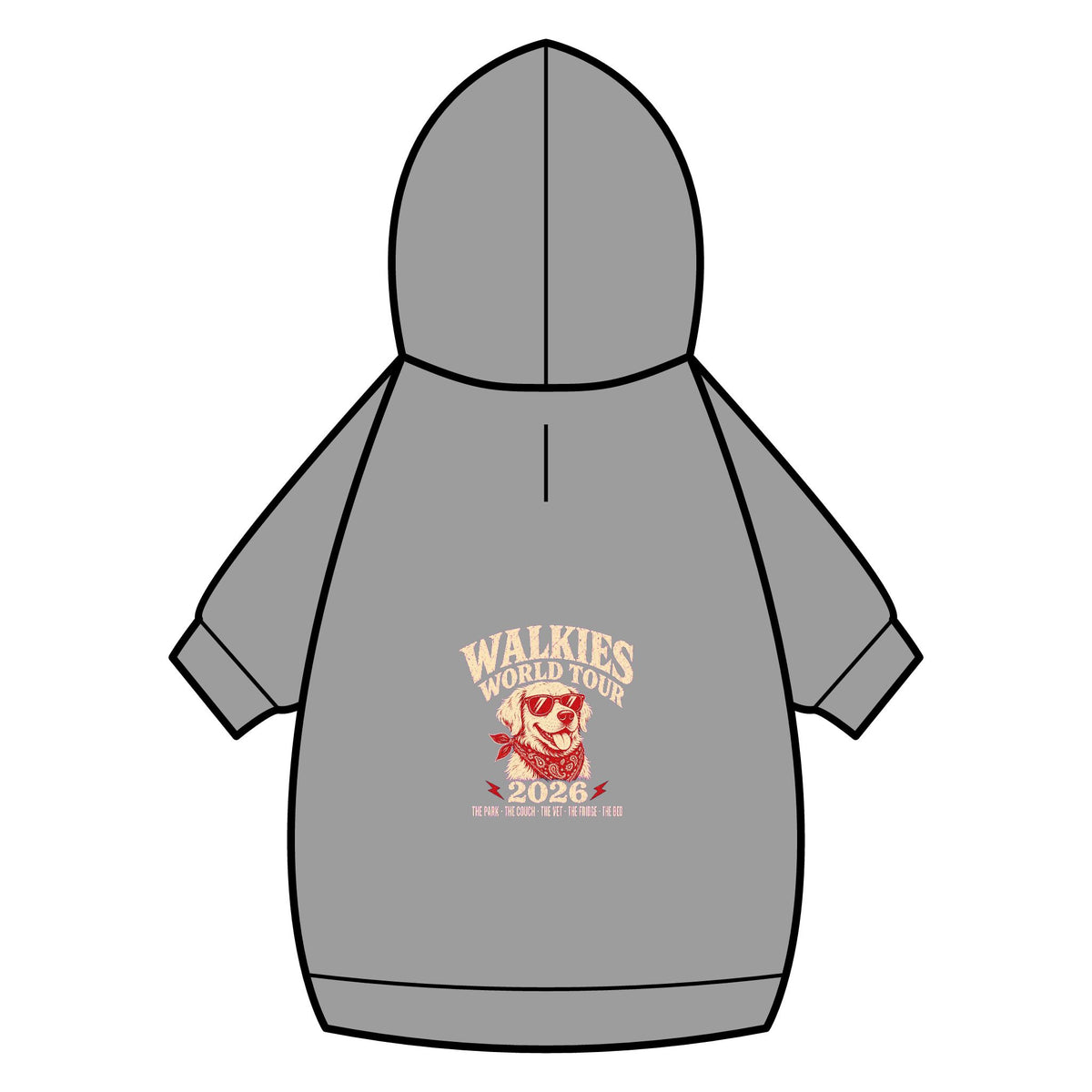 Walkies World Tour Dog Hoodie · Paw Crew Club Streetwear