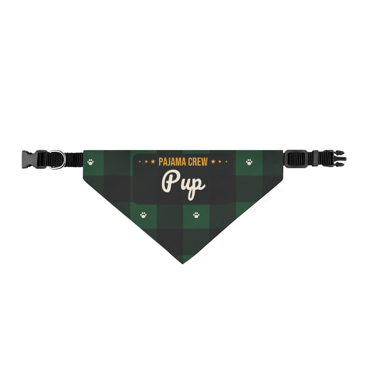 Pajama Crew Pup Dog Bandana (Green Buffalo Plaid) · Matching Christmas Pajamas · Paw Crew