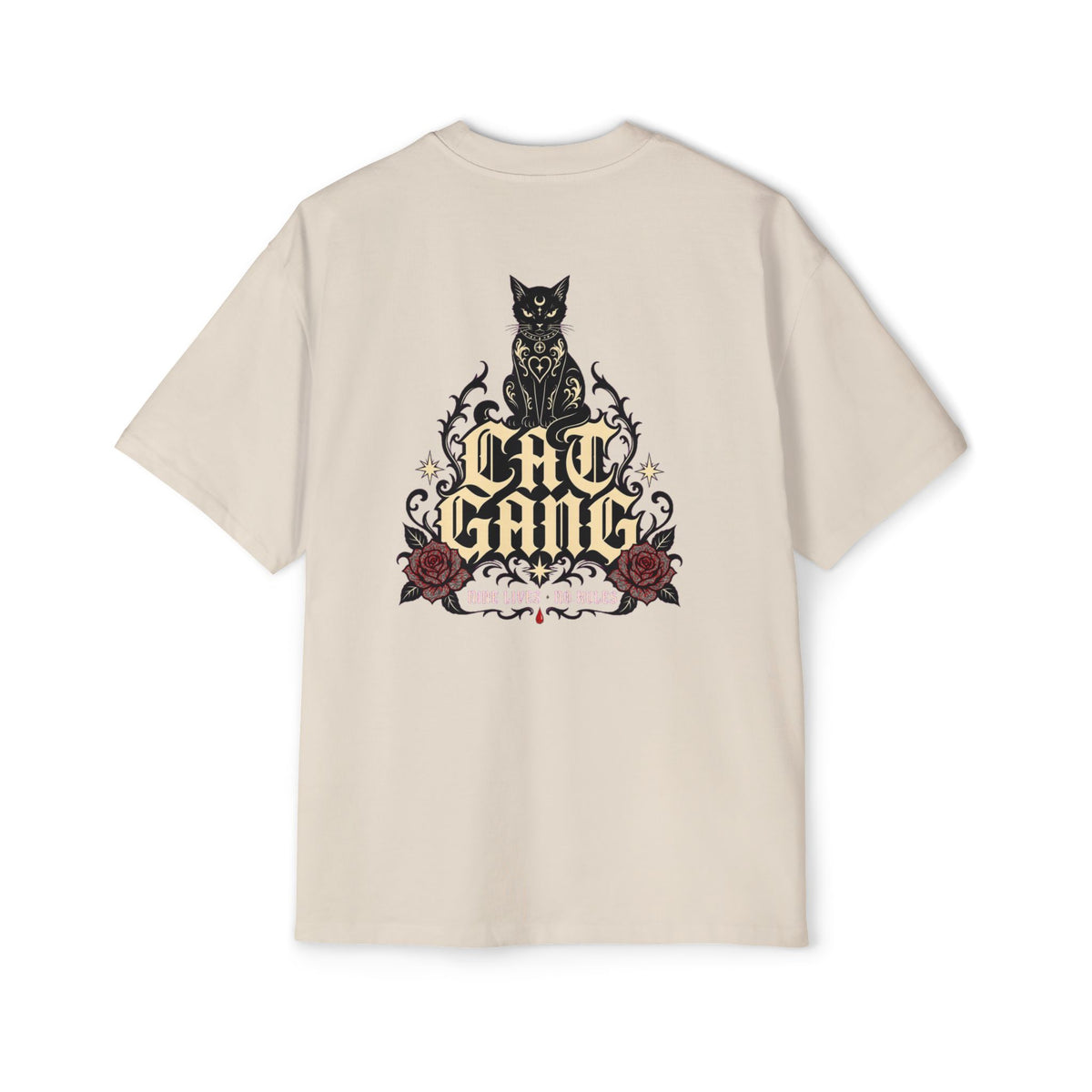Cat Gang Oversized Heavyweight Tee · Paw Crew Club Streetwear