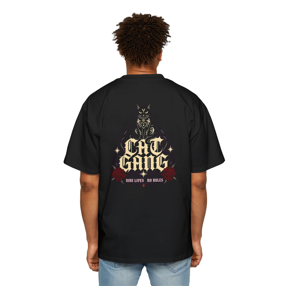 Cat Gang Oversized Heavyweight Tee · Paw Crew Club Streetwear