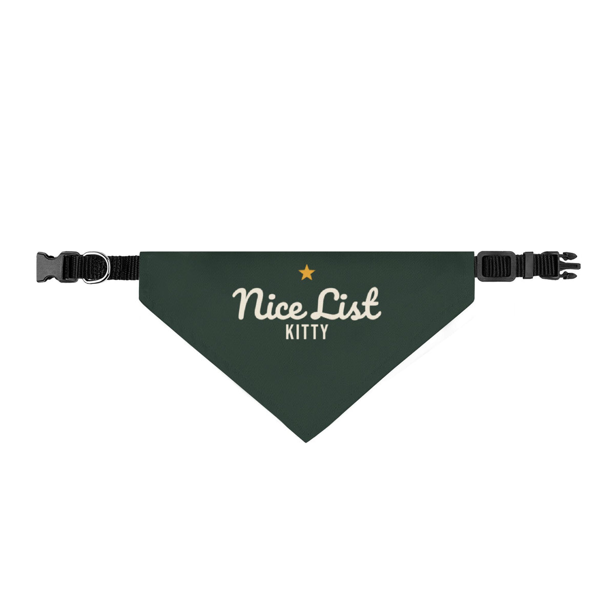 Nice List Kitty Cat Bandana (Forest Green) · Matching Christmas Pet Bandana