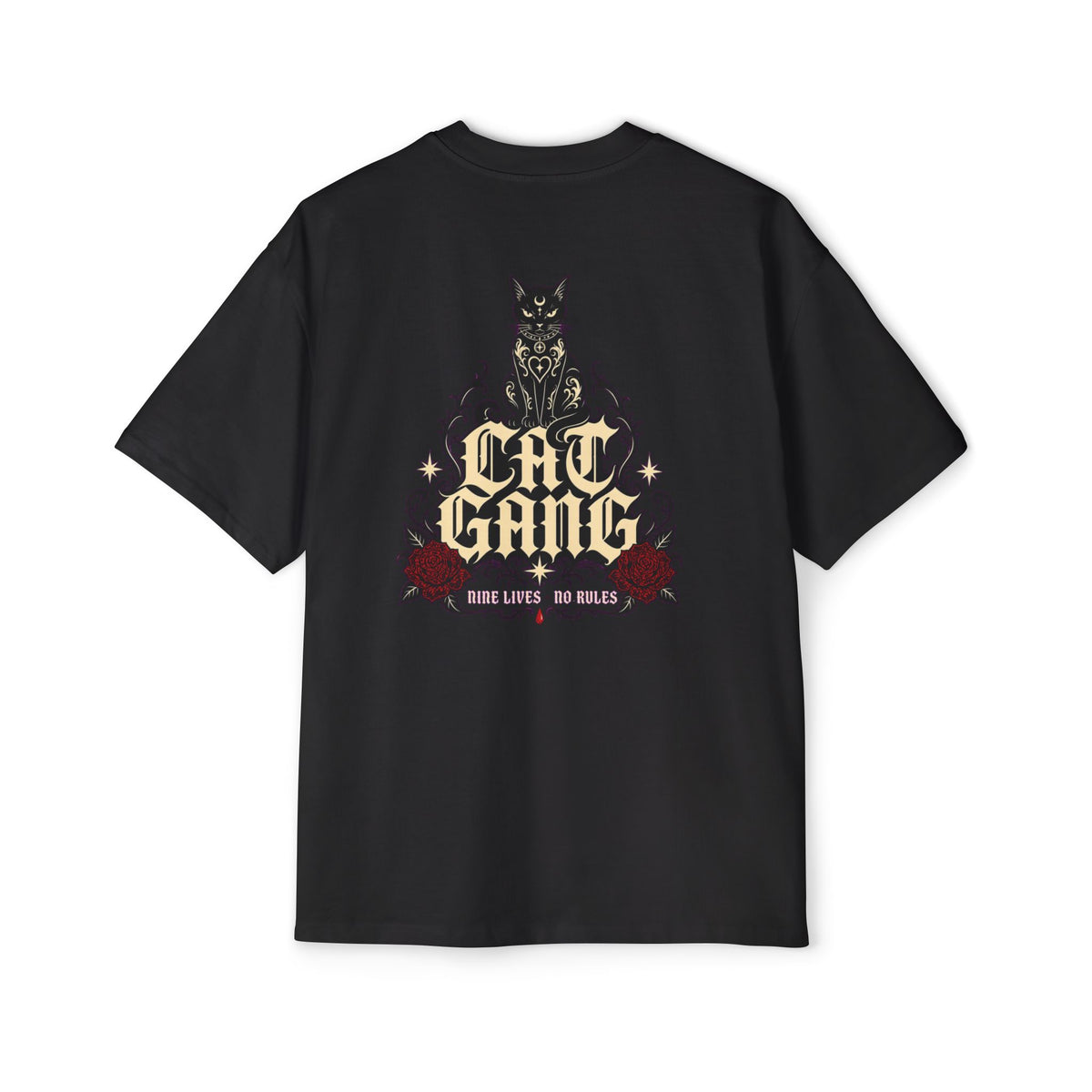 Cat Gang Oversized Heavyweight Tee · Paw Crew Club Streetwear