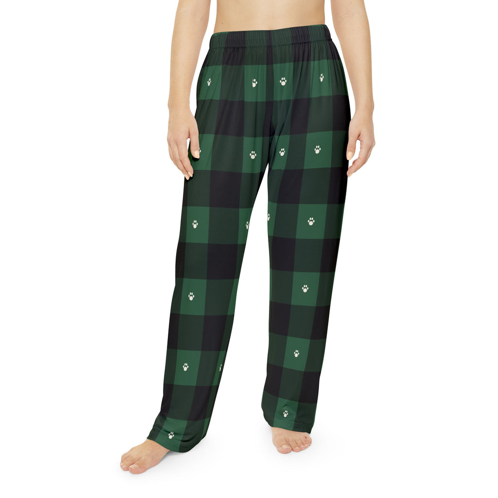 Green Buffalo Plaid Women's Pajama Pants · Matching Family Christmas Pajamas · Paw Crew