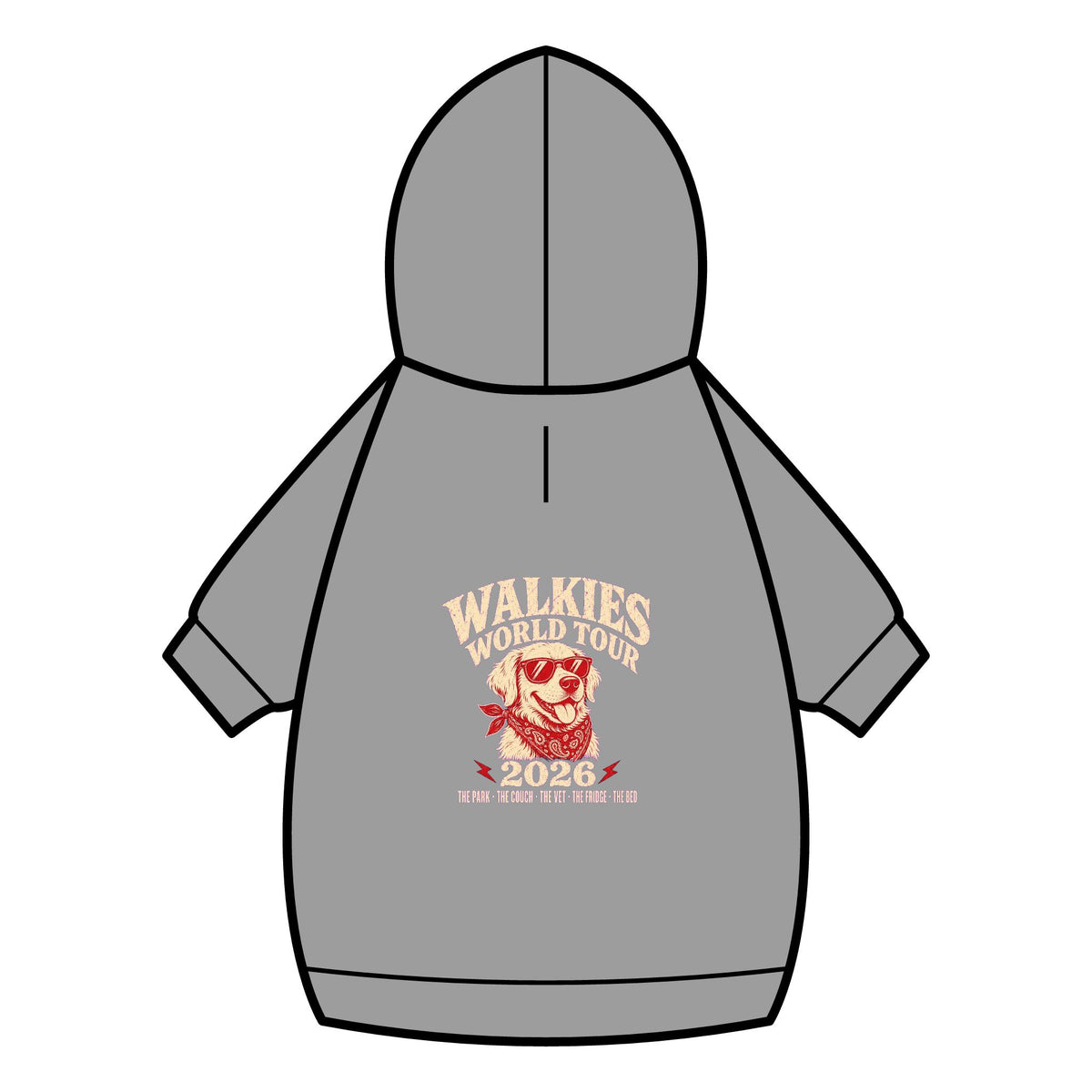Walkies World Tour Dog Hoodie · Paw Crew Club Streetwear