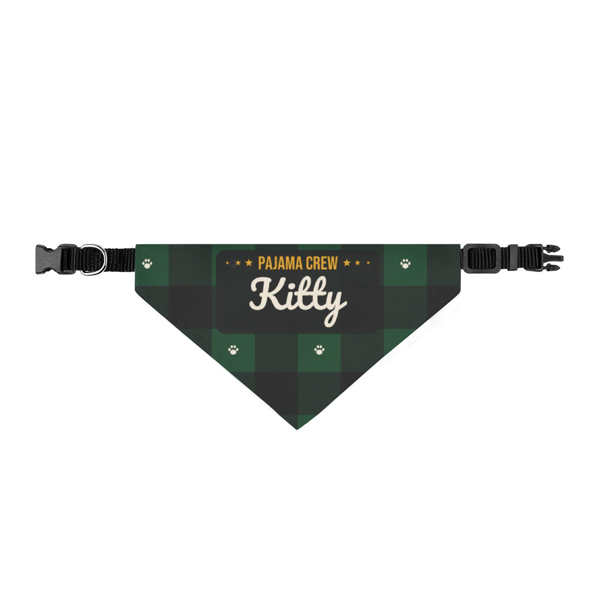 Pajama Crew Kitty Cat Bandana (Green Buffalo Plaid) · Matching Christmas Pajamas · Paw Crew