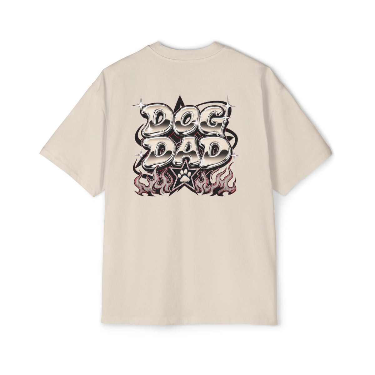 Dog Dad Chrome Oversized Heavyweight Tee · Paw Crew Club Streetwear