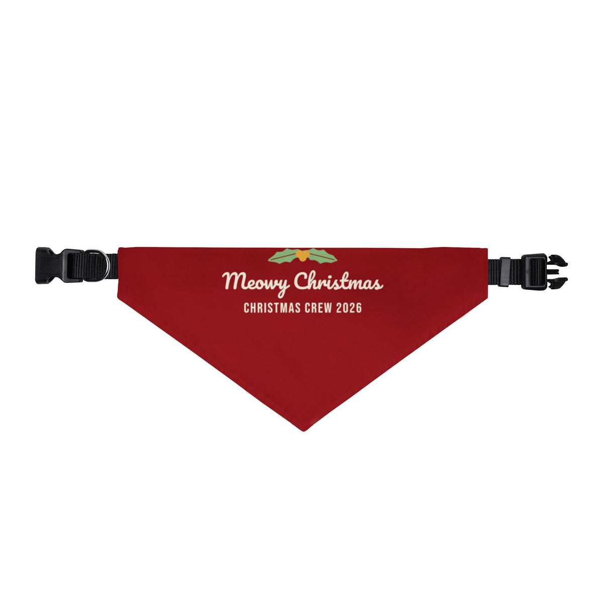 Meowy Christmas Cat Bandana (Red) · Matching Christmas Pet Bandana
