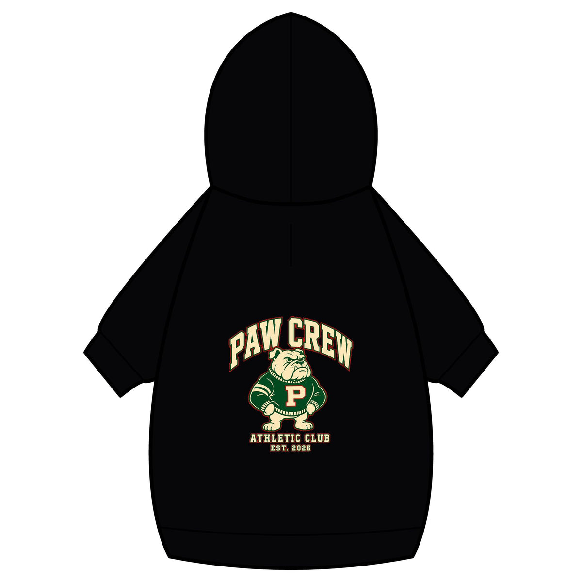 Paw Crew Athletic Club Dog Hoodie · Paw Crew Club Streetwear