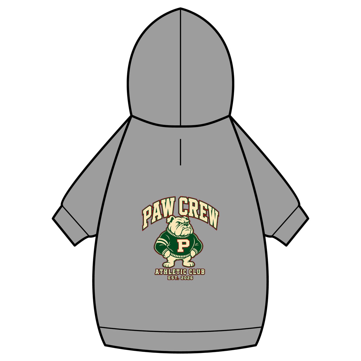 Paw Crew Athletic Club Dog Hoodie · Paw Crew Club Streetwear