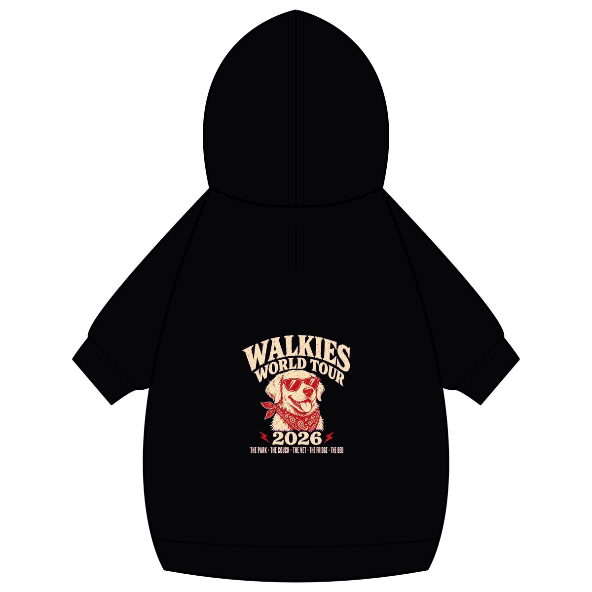 Walkies World Tour Dog Hoodie · Paw Crew Club Streetwear
