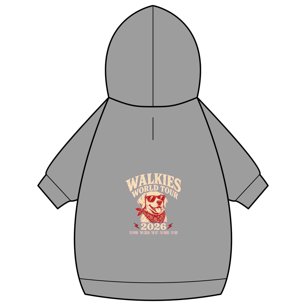 Walkies World Tour Dog Hoodie · Paw Crew Club Streetwear