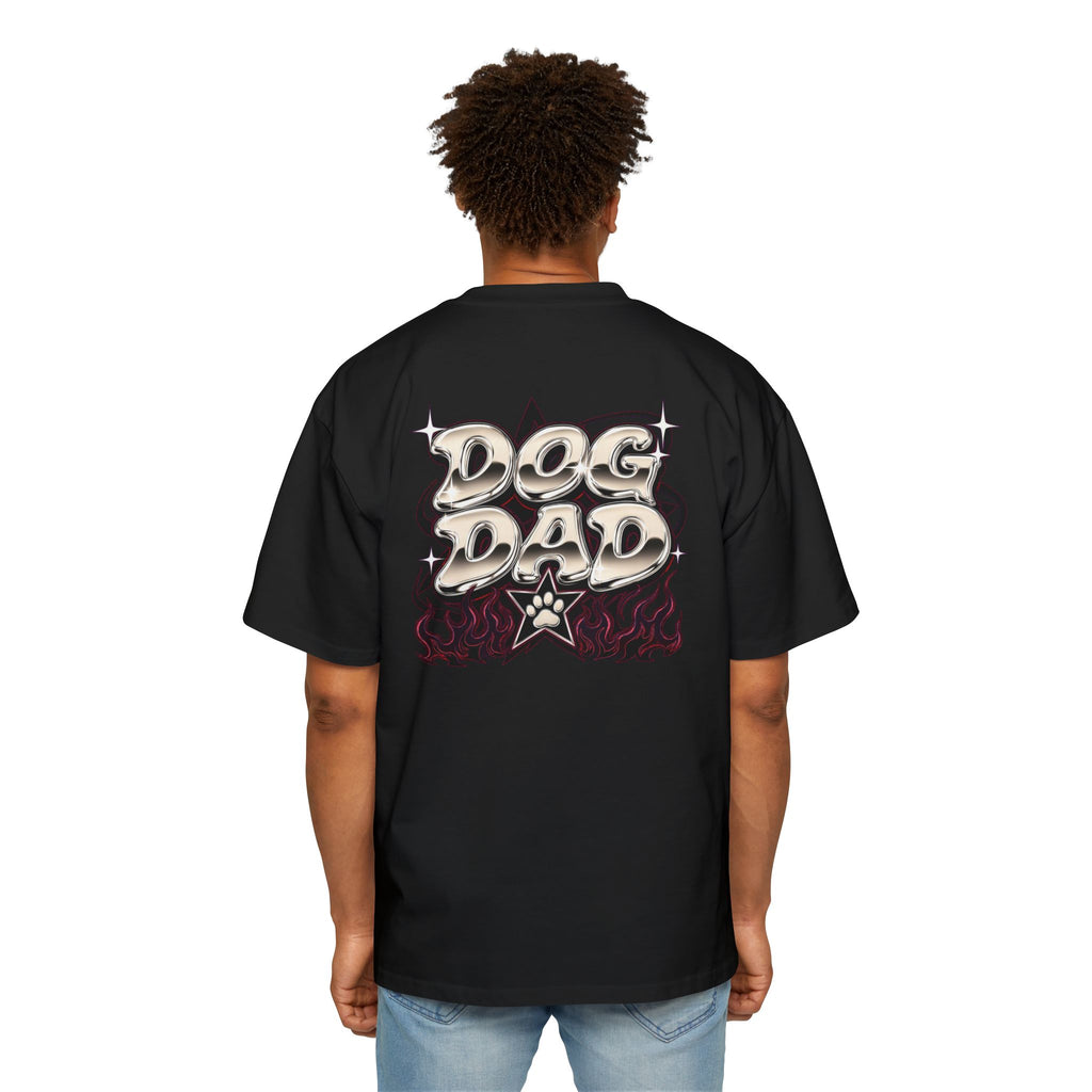 Dog Dad Chrome Oversized Heavyweight Tee · Paw Crew Club Streetwear