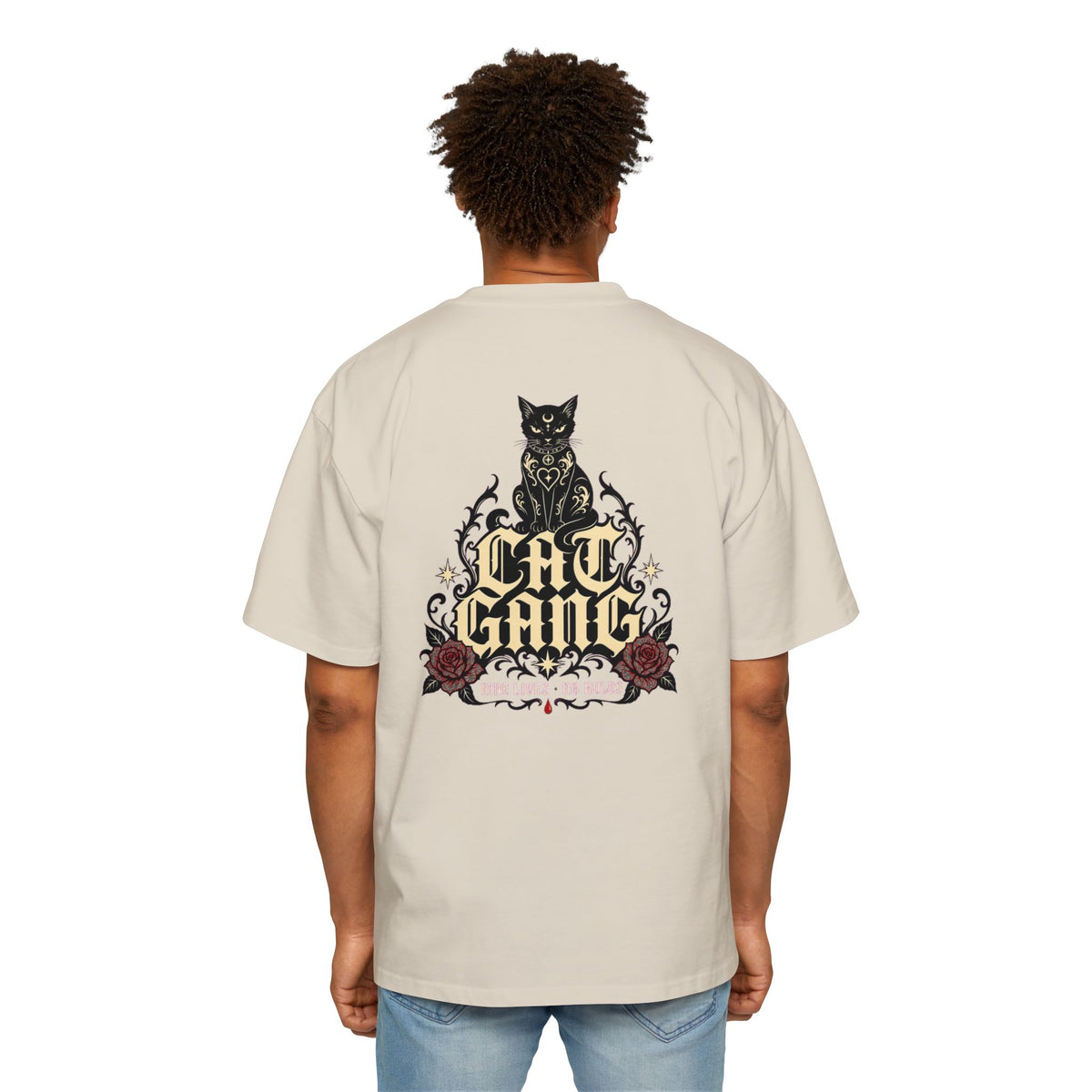 Cat Gang Oversized Heavyweight Tee · Paw Crew Club Streetwear