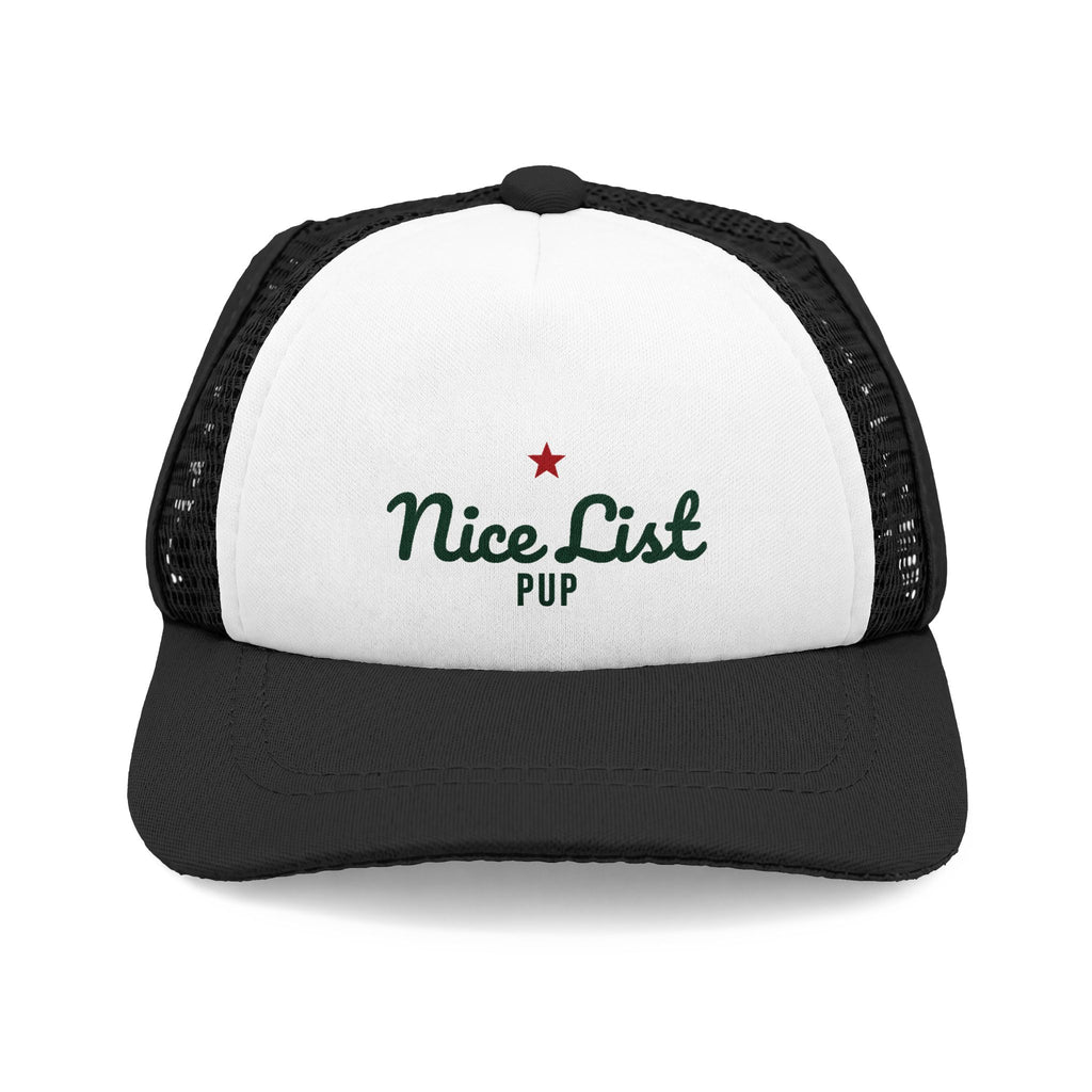 Nice List Pup Dog Trucker Hat · Matching Pet Trucker Hat · Paw Crew