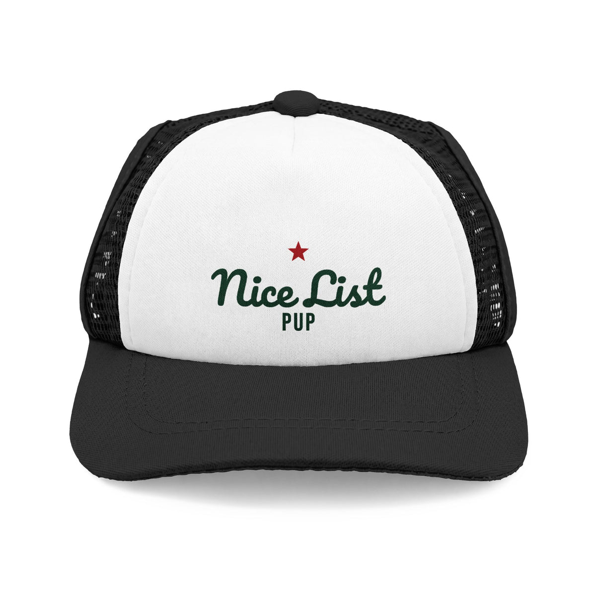 Nice List Pup Dog Trucker Hat · Matching Pet Trucker Hat · Paw Crew