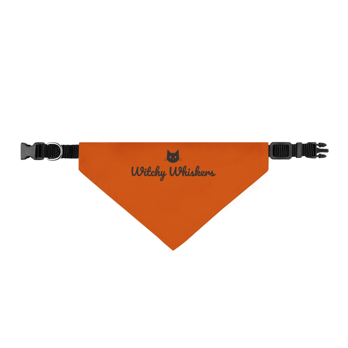 Witchy Whiskers Cat Bandana (Orange) · Matching Halloween Pet Bandana