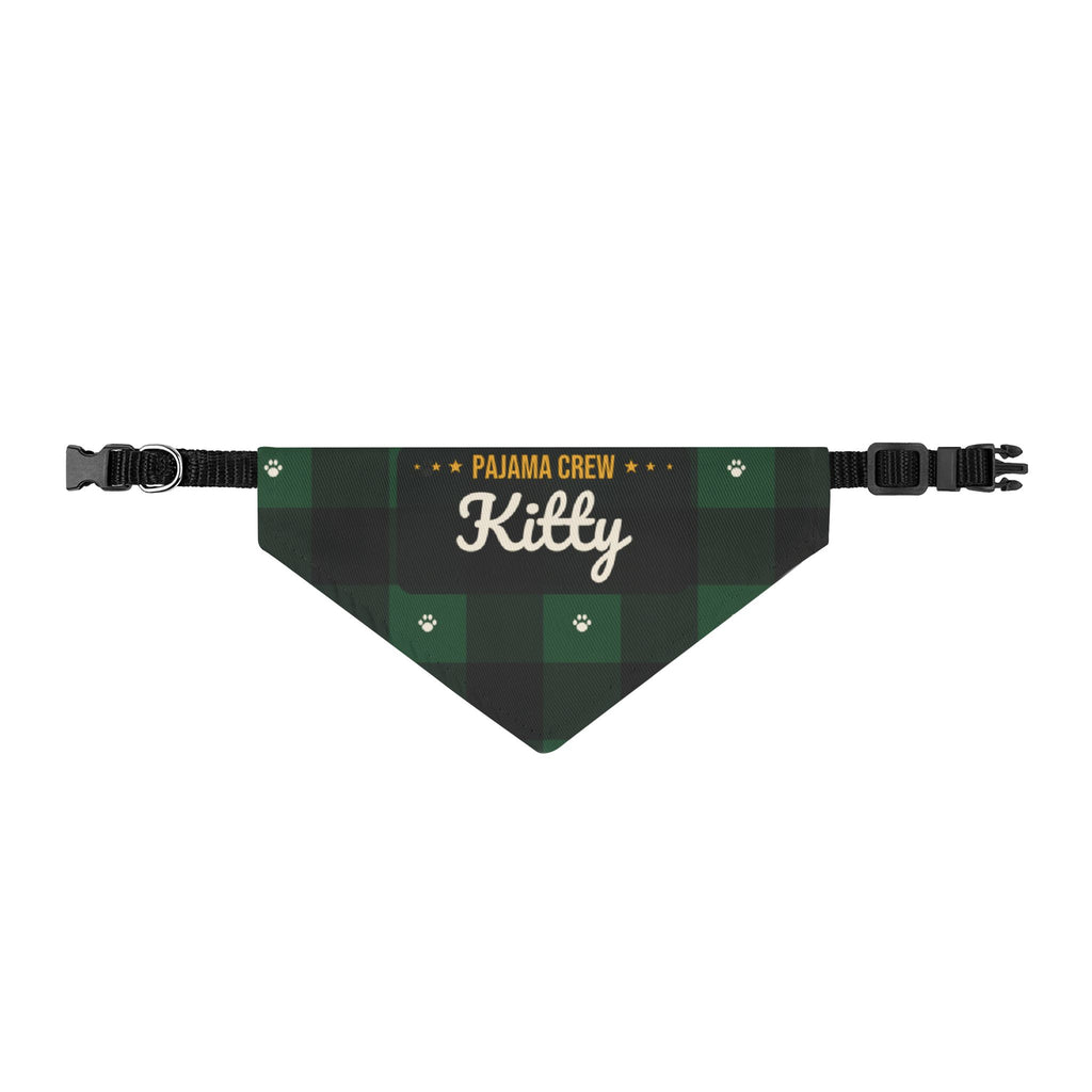 Pajama Crew Kitty Cat Bandana (Green Buffalo Plaid) · Matching Christmas Pajamas · Paw Crew