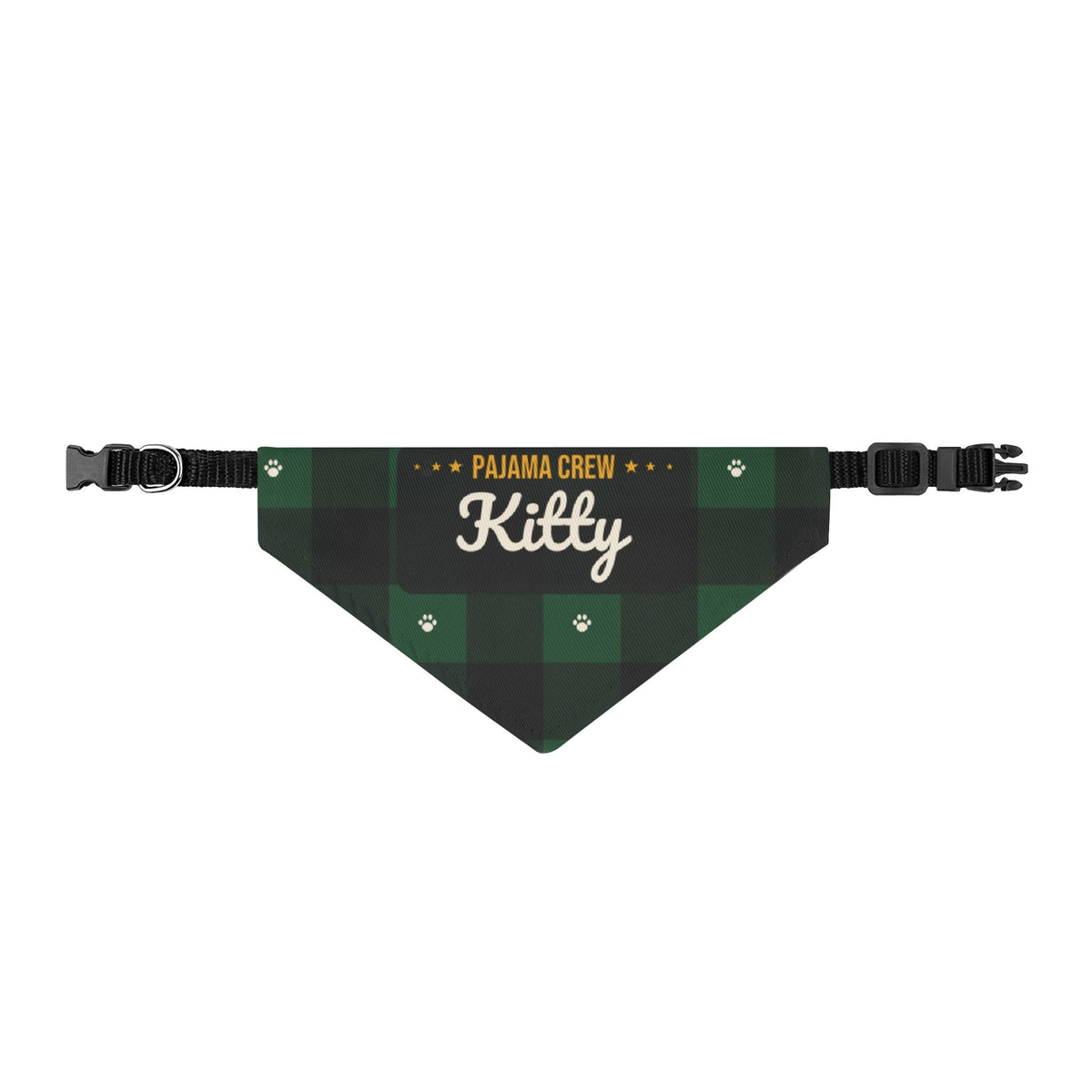 Pajama Crew Kitty Cat Bandana (Green Buffalo Plaid) · Matching Christmas Pajamas · Paw Crew