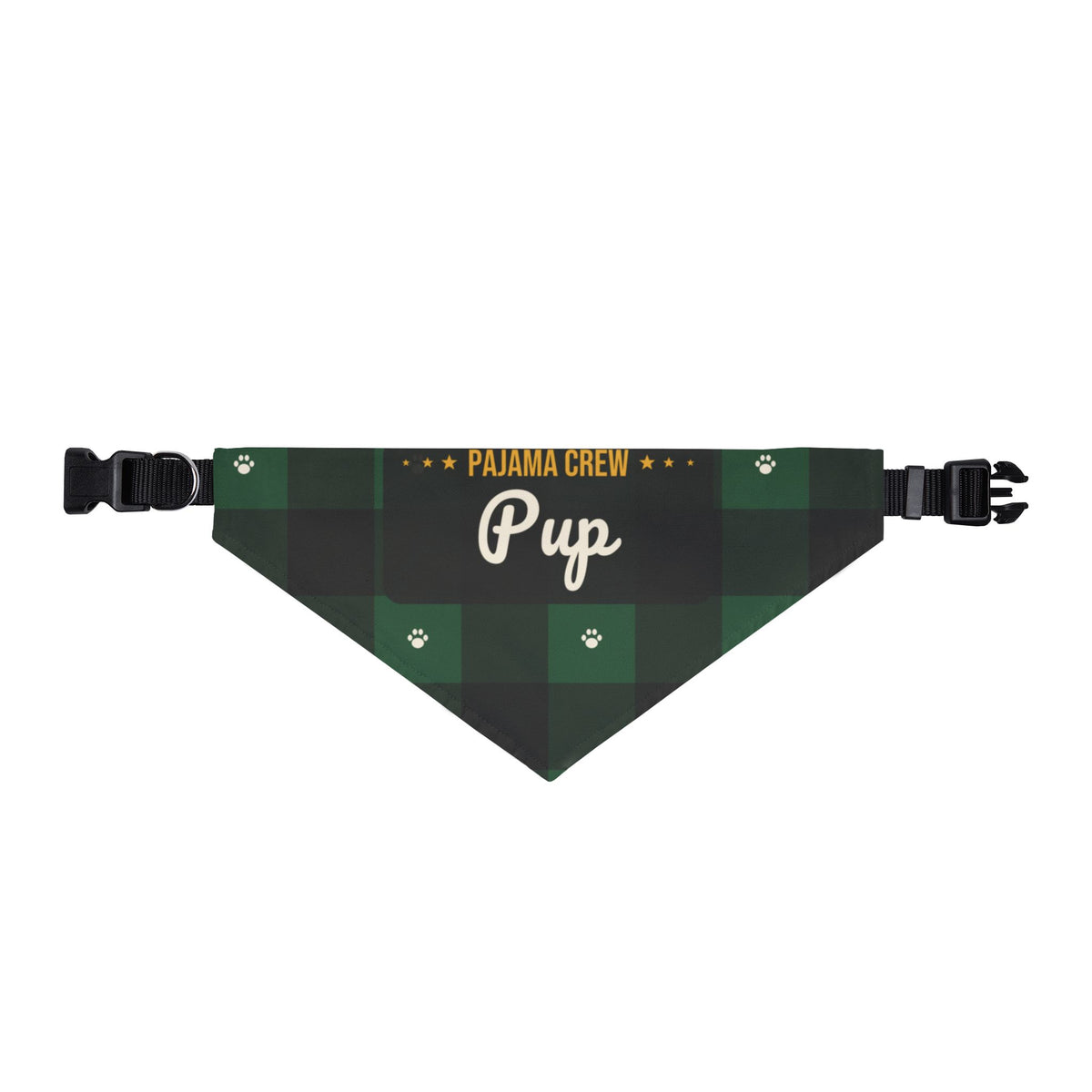Pajama Crew Pup Dog Bandana (Green Buffalo Plaid) · Matching Christmas Pajamas · Paw Crew