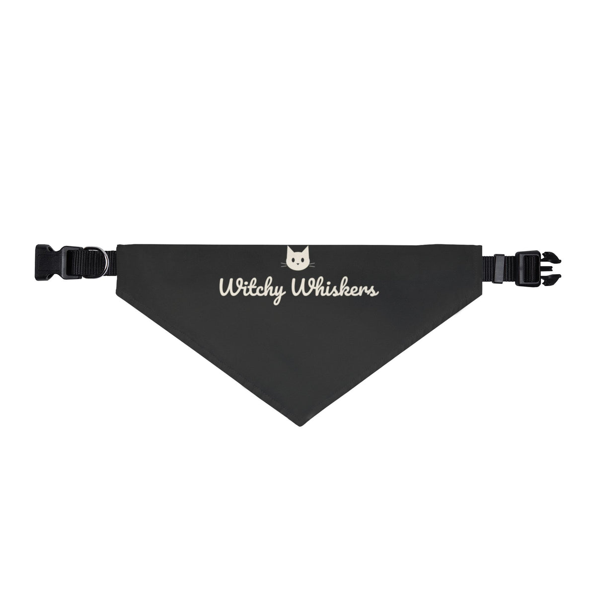 Witchy Whiskers Cat Bandana (Black) · Matching Halloween Pet Bandana