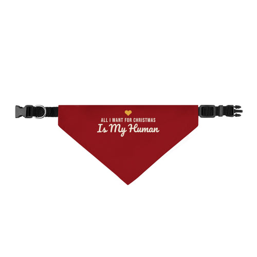 All I Want for Christmas Is My Human Pet Bandana (Red) · Matching Christmas Pet Bandana