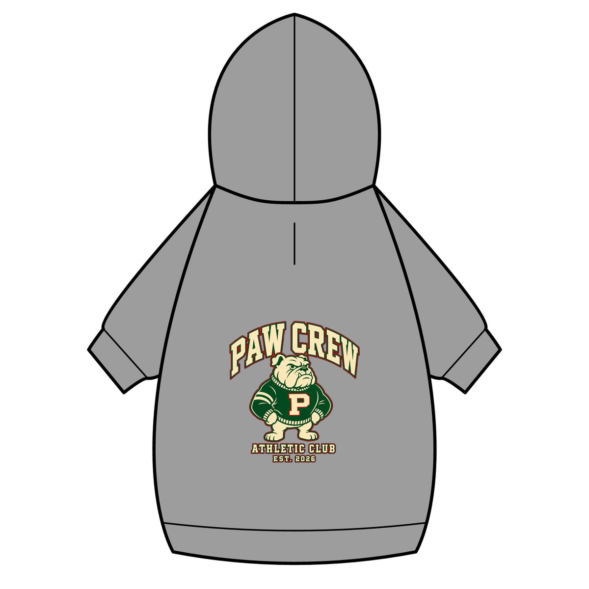 Paw Crew Athletic Club Dog Hoodie · Paw Crew Club Streetwear