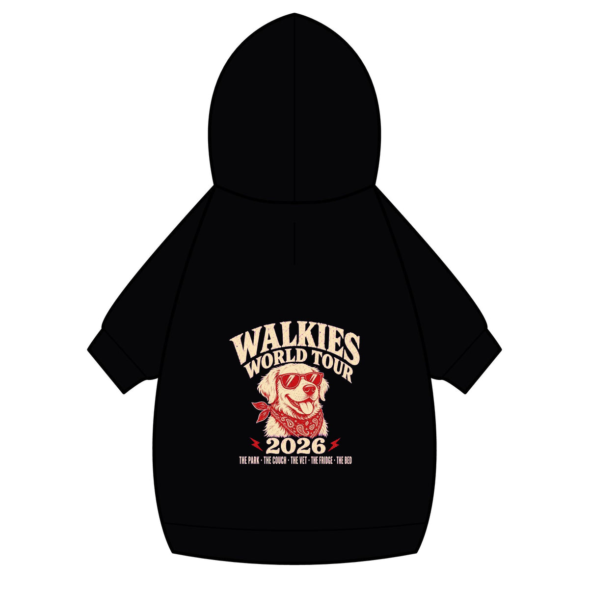 Walkies World Tour Dog Hoodie · Paw Crew Club Streetwear