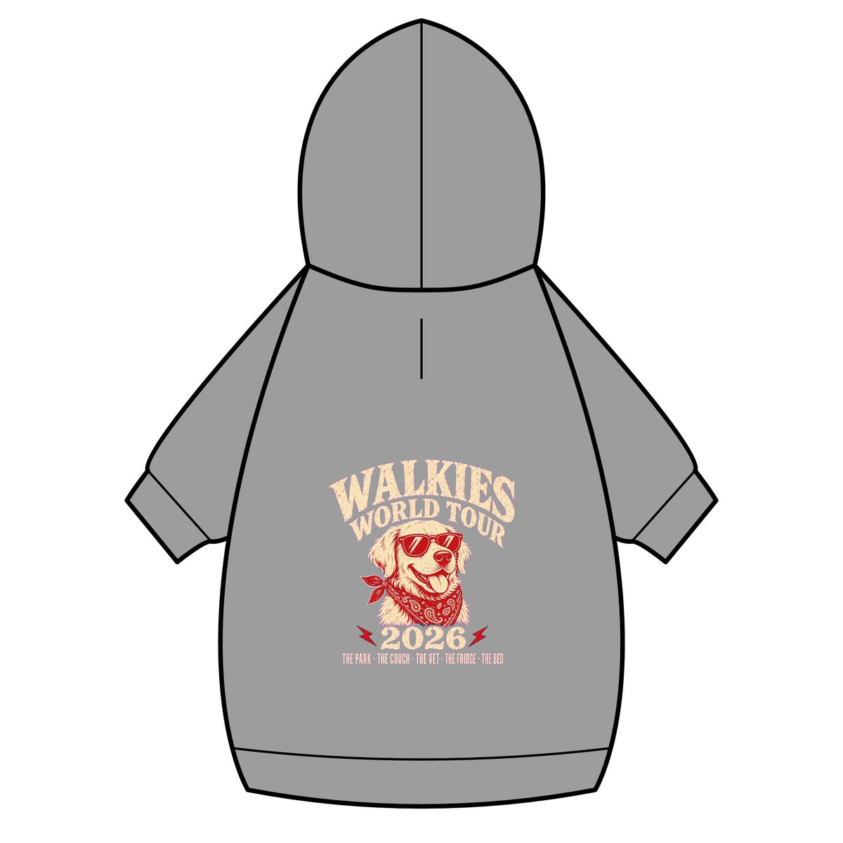 Walkies World Tour Dog Hoodie · Paw Crew Club Streetwear
