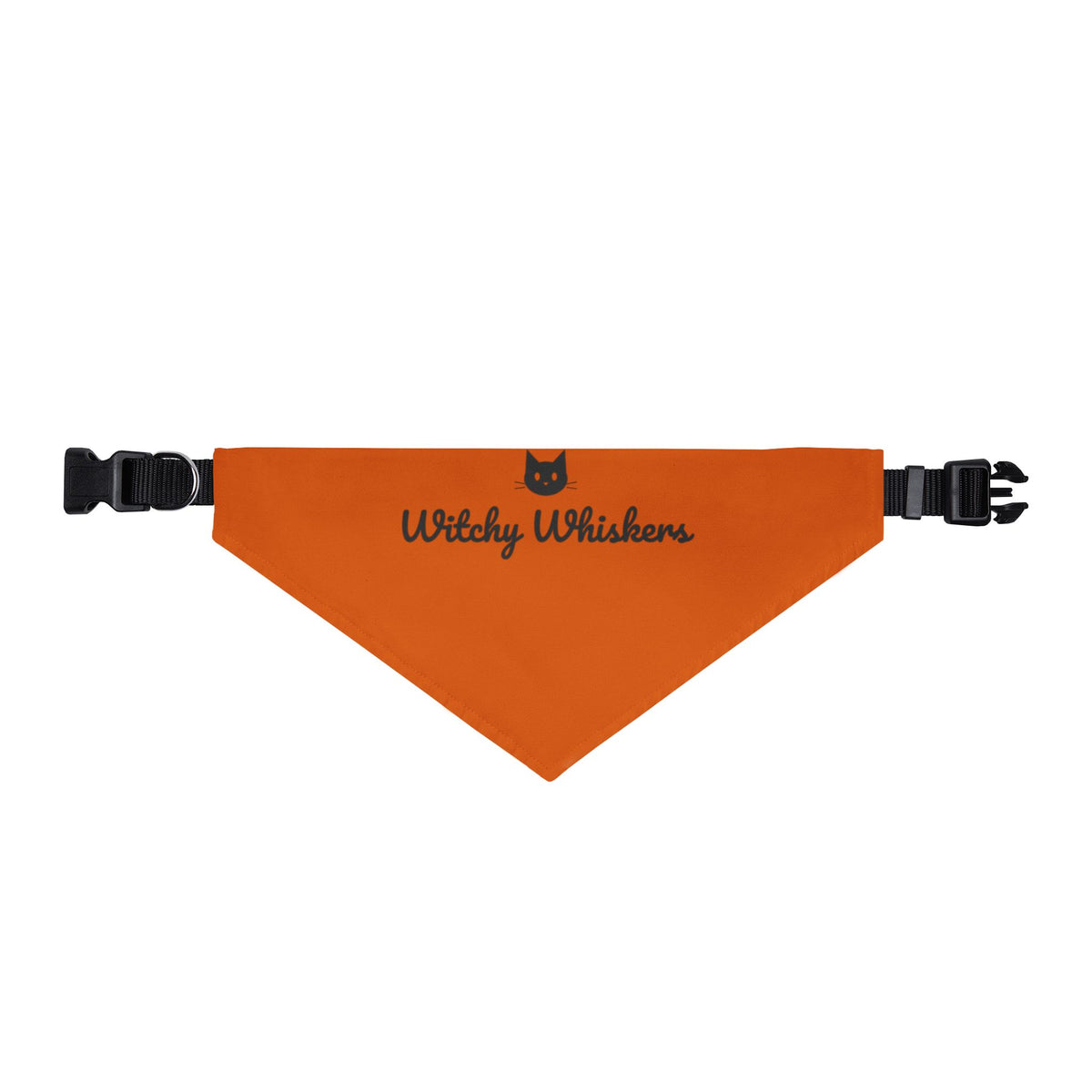 Witchy Whiskers Cat Bandana (Orange) · Matching Halloween Pet Bandana