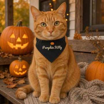 Meowy Christmas Cat Bandana (Forest Green)