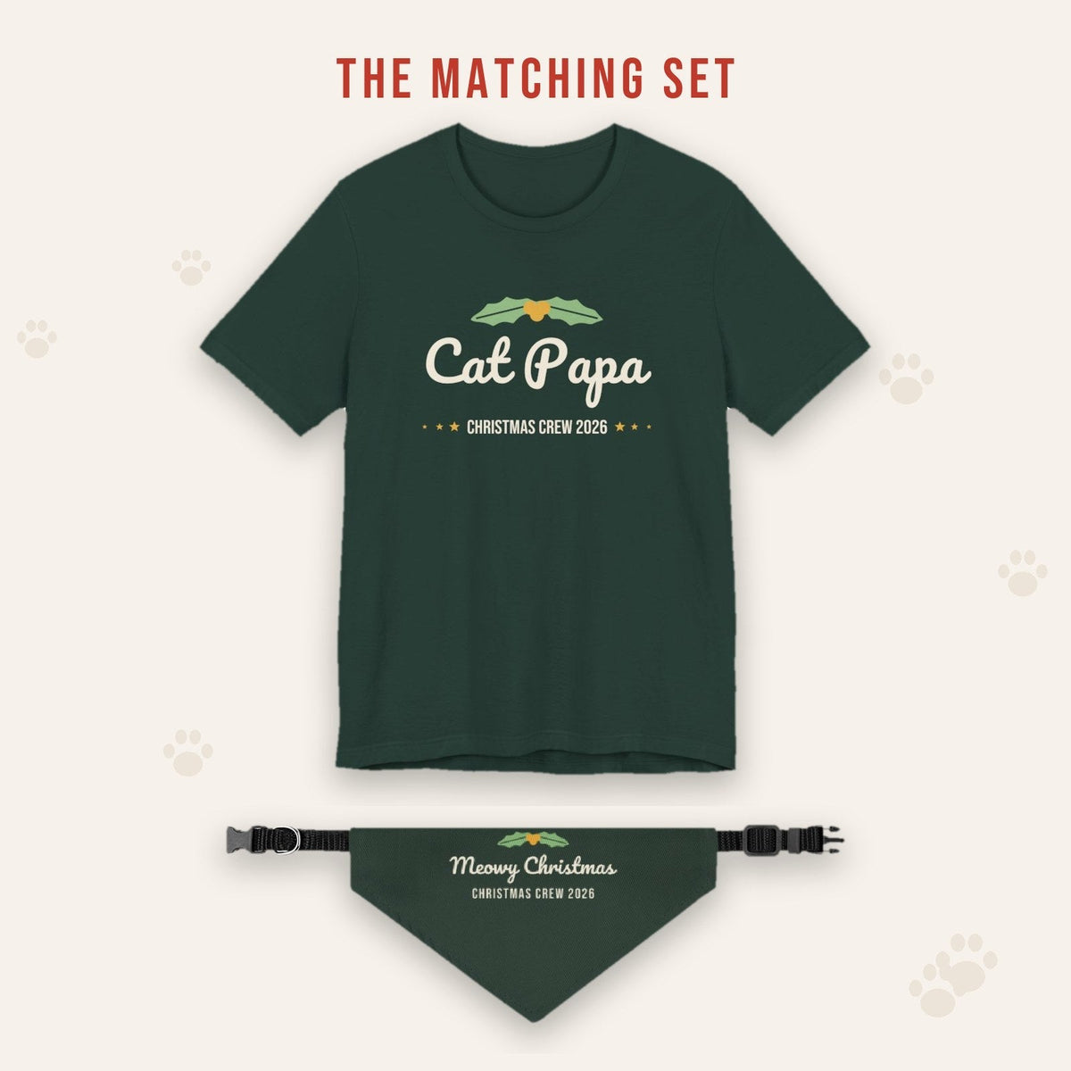 Matching set: Cat Papa Christmas Shirt