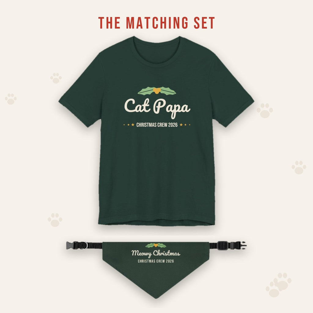 Matching set: Cat Papa Christmas Shirt
