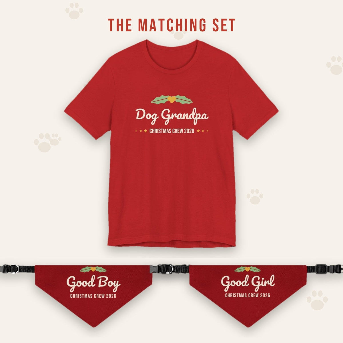 Matching set: Dog Grandpa Christmas Shirt