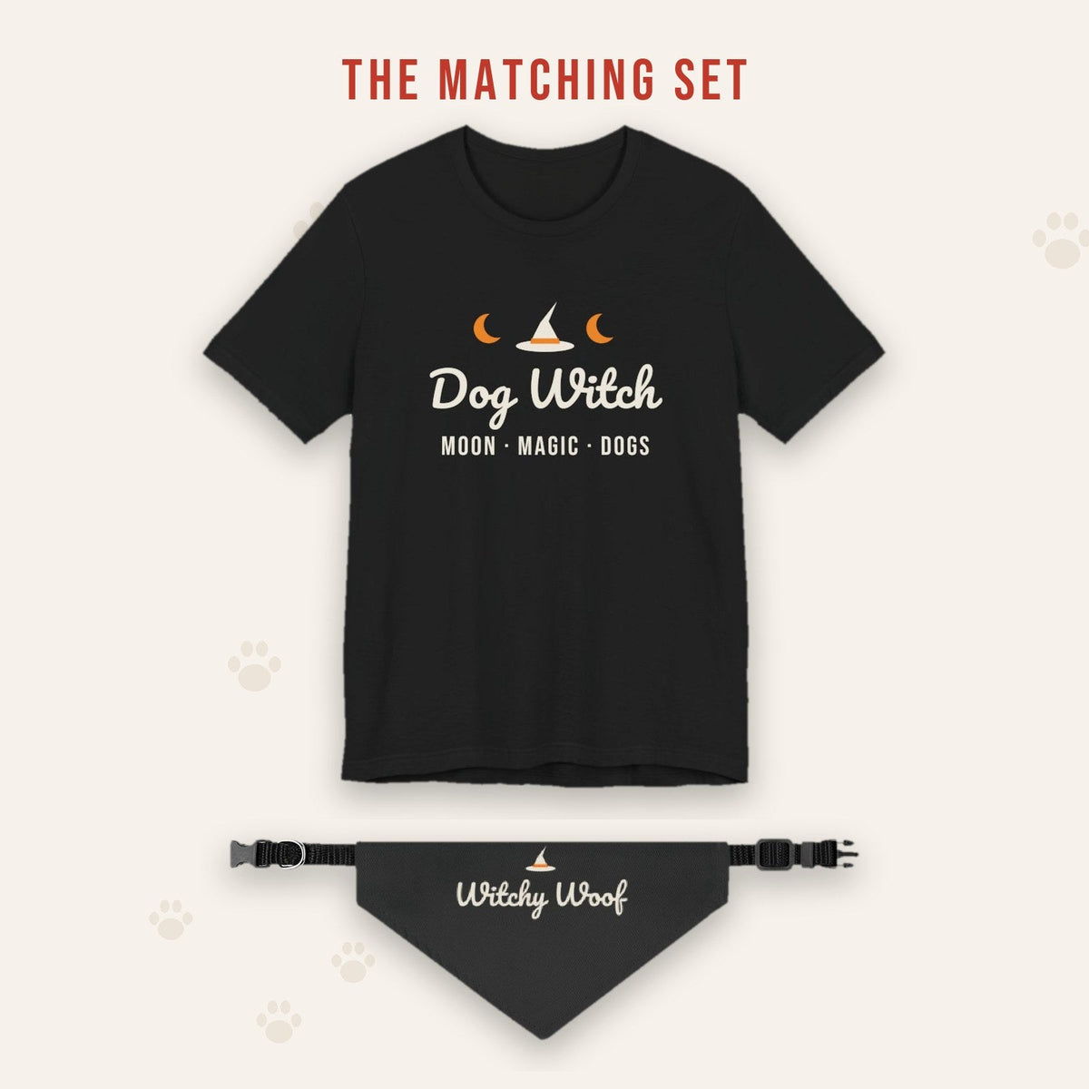 Matching set: Dog Witch Halloween Shirt